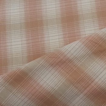 Tela japonesa de cuadros pequeños en color rosa crudo y beige algodón 100% para patchwork ancho 110cm