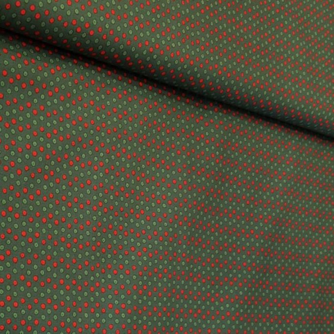 tela de navidad verde motas