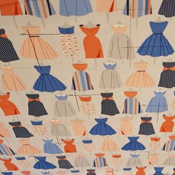 Tela Gris Maniquís de algodón con estampado de bustos de costura y moda en tonos grises