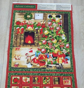 Panel de tela para **Calendario de Adviento calendario Navidad** en algodón de alta densidad para patchwork