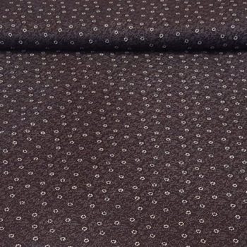 Tela de algodón 100% de color negro con estampado de flores para labores de costura y decoración