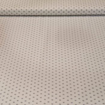Tela de algodón 100% de color blanco con estampado de puntos para labores de costura y decoración
