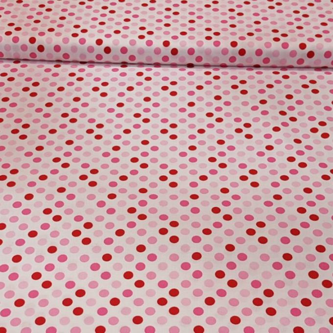 tela rosa con circulos de colores