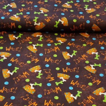 Tela de algodón 100% con estampado de huesos para costura de accesorios para perros