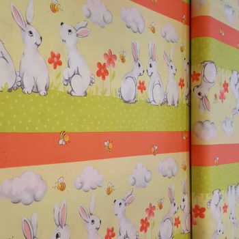 Tela Conejos 2 de algodón 100% con estampado de conejitos para costura infantil