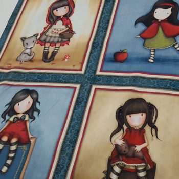 *Panel Gorjuss Santoro** de algodón 100% con ilustración central de la muñeca de colección de 1,10m de ancho