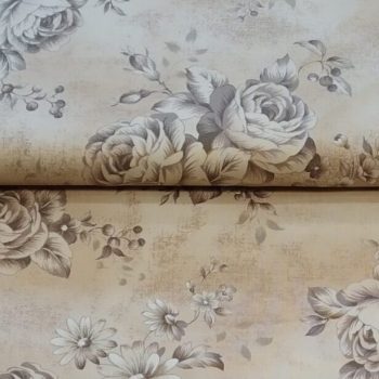 tela marron floral