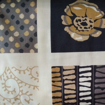 Tela de algodón 100% con estampado de mosaicos geométricos en color beige para costura creativa y patchwork