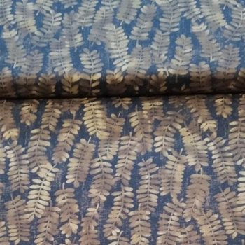 Tela patchwork- ramilletes en color marron