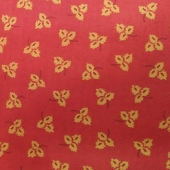 Tela patchwork Kim Diehl, color rojo con estampado de hojas pequeñas, algodón 100% premium Henry Glass, estilo country tradicional, Mercería Karmele Tolosa