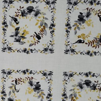 panel de pájaros y flores
