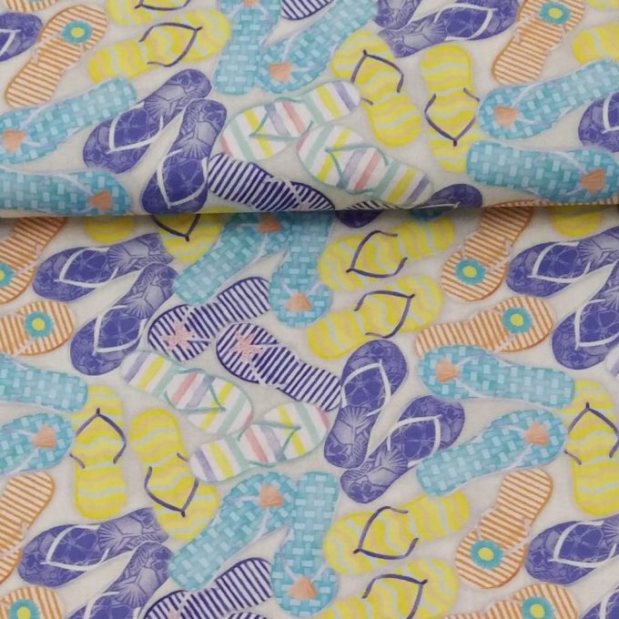 Tela patchwork motivos chancletas