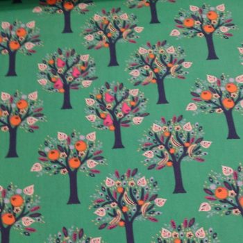 Tela de algodón 100% popelín Katia Fabrics con estampado de árboles tropicales diseño Tulum Trees