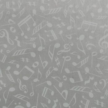 **Tela gris notas musicales** de algodón 100% de alta densidad para patchwork y costura creativa