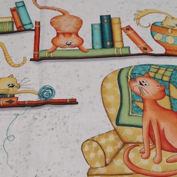 Panel de Gatos Windhan Fabrics de algodón 100% con diseño artístico de gatos para patchwork