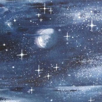 Tela paisaje espacio** de algodón 100% con estampado de planetas, estrellas y galaxias de 1,10m de ancho