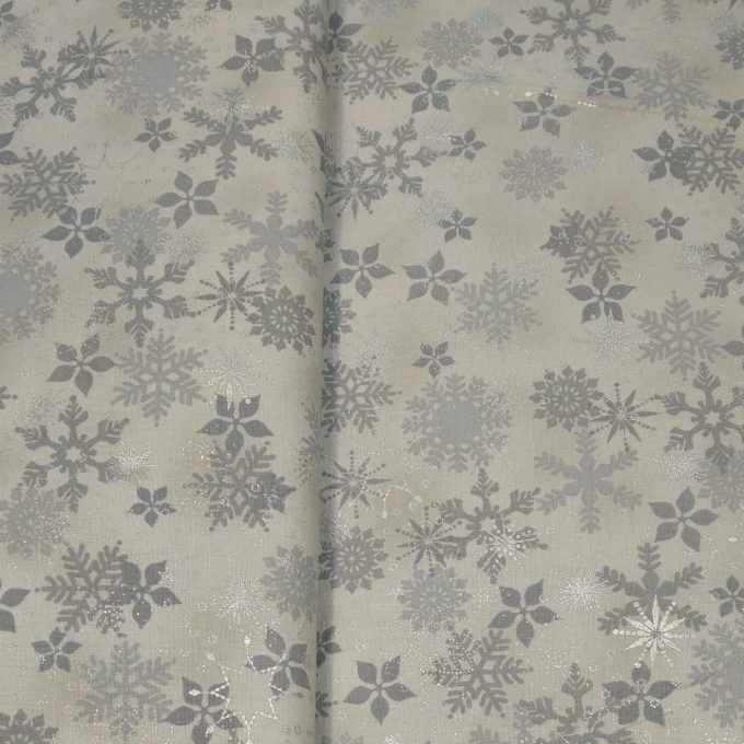 tela gris navidad estrellas plateada