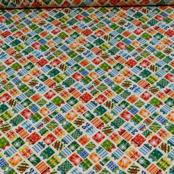 Tela de algodón 100% con estampado navideño para costura artesana y proyectos de patchwork