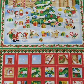 Panel de tela de algodón 100% para confeccionar un calendario de Adviento artesanal con bolsillos