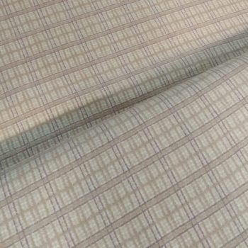 Franela de patchwork Kim Diehl, color beige crudo con cuadros sutiles, algodón cepillado suave, ideal para trasera de quilts, Mercería Karmele Tolosa