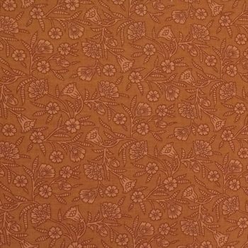 Tela de Blank Quilting Teja Flores de algodón 100% con estampado de flores en tono caldero