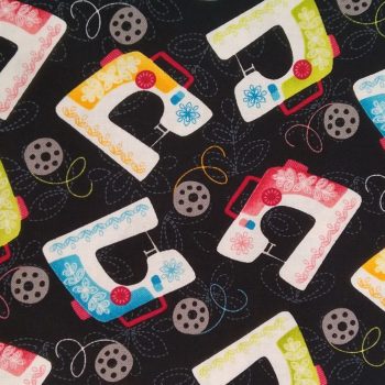 Tela con Motivos Costura Máquinas de Coser de algodón con estampado de máquinas de coser antiguas