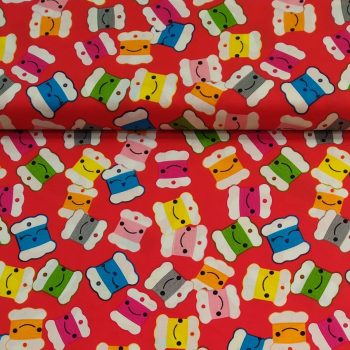 Tela Motivos Costura Hilos de Colores con estampado de bobinas de hilo de diversos colores