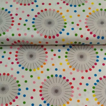 Tela Motivos Costura Alfileres de Colores con diseño de alfileres con cabeza de colores