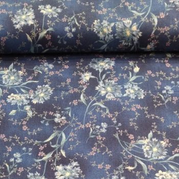 Tela japonesa fondo azulón de algodón 100% con estampado tradicional sobre azul intenso y 1,10m de ancho para patchwork