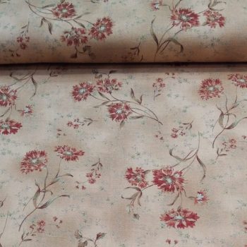 Tela japonesa flores medianas de algodón 100% con estampado floral tradicional y 1,10m de ancho para patchwork