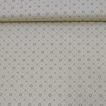 Tela patchwork Kim Diehl, color crema con estampado de círculos pequeños sutiles, algodón 100% estilo country Mercería Karmele