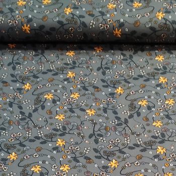 **Tela gris ditsy gardens** de algodón 100% de alta densidad para patchwork romántico y costura creativa