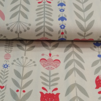 Tela Loneta Katia Fabrics Canvas Easter Tulips con estampado de tulipanes