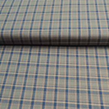Tela de algodón 100% con estampado de cuadros en colores azul y verde estilo country para patchwork y costura