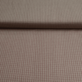 Tela de algodón 100% con estampado de cuadros en color ocre estilo country para patchwork y costura