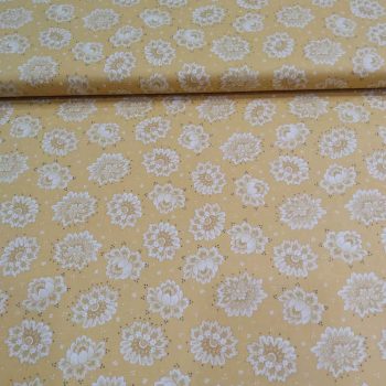 Tela patchwork Kim Diehl Quiet Grace HG920-44, color amarillo mostaza dorado con estampado sutil, algodón 100% Mercería Karmele