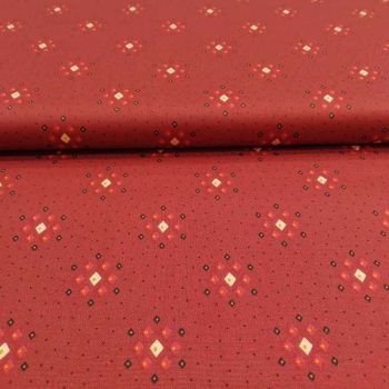 Tela patchwork Kim Diehl Quiet Grace HG918-88, color granate tostado con estampado de topos pequeños, algodón 100% Mercería Karmele