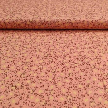 Tela de patchwork Kim Diehl colección Quiet Grace referencia HG-931-22, color rosa espolvoreado con estampado floral pequeño en tonos crema, algodón 100% estilo country