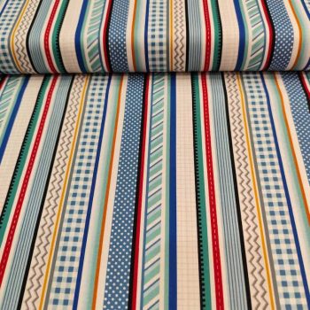 Tejido de algodón 100% con estampado de corbatas clásicas de estilo retro para costura creativa