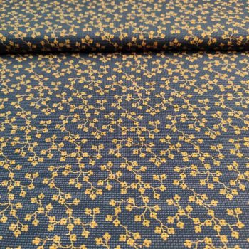 Tejido de algodón 100% serie Indigo Neutral con estampado en tonos azules y crudos para costura creativa