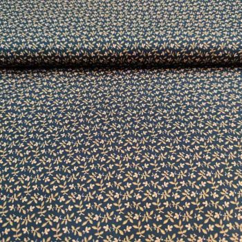 Tejido de algodón 100% colección Navy Indigo en tono azul marino con estampado detallado para patchwork