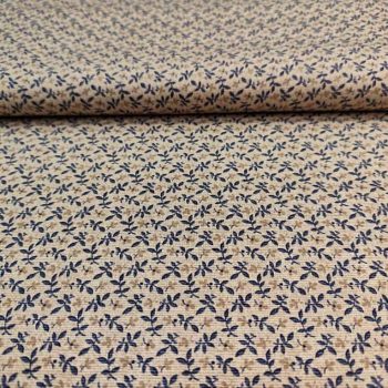 Tela de algodón 100% con estampado detallado de la colección Indigo Neutrals en tonos azul y arena para patchwork