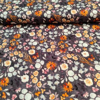 **Tela estampado floral color gris marengo** de algodón 100% de alta densidad para patchwork profesional