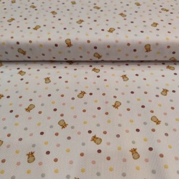 Tela de Piqué Motas de algodón con textura de relieve y estampado de puntos pequeños