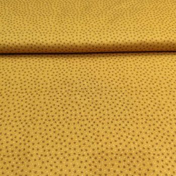 Tela Ocre Geometric de algodón con diseño de figuras geométricas en color ocre y crema