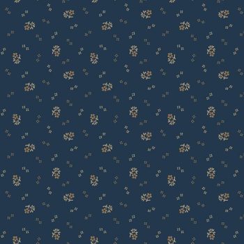 Tejido de algodón colección Little Buds color azul marino navy con pequeños motivos florales para patchwork