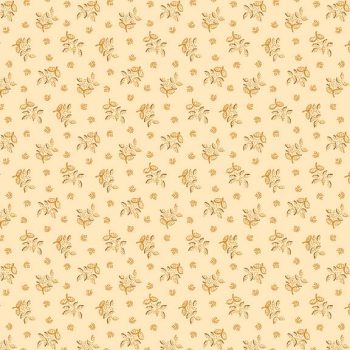 Tela de algodón 100% con estampado de hojas de verano en tonos suaves sobre fondo crema para patchwork