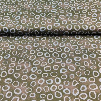 tela patchwork-verde circulos