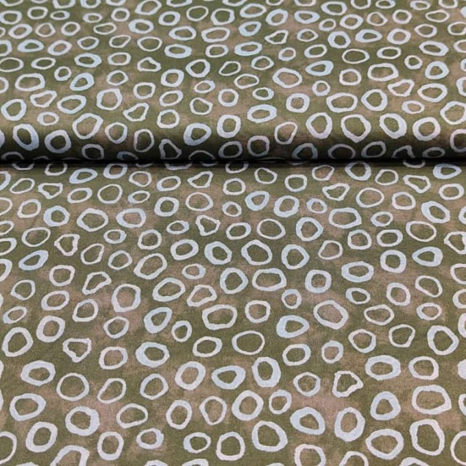 tela patchwork-verde circulos
