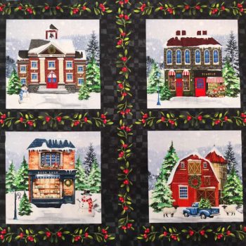 Panel de tela de algodón 100% con motivos y escenas de Navidad referencia 3522 para costura creativa